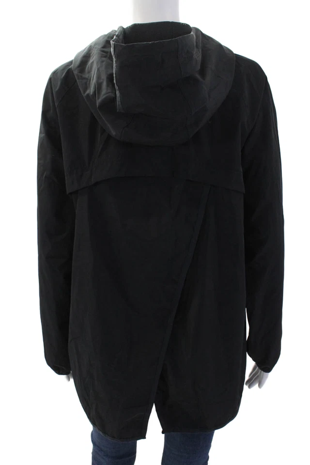 Impermeable cortavientos Calvin Klein para mujer negro con cordón cuello alto talla S Foto 3 de 4