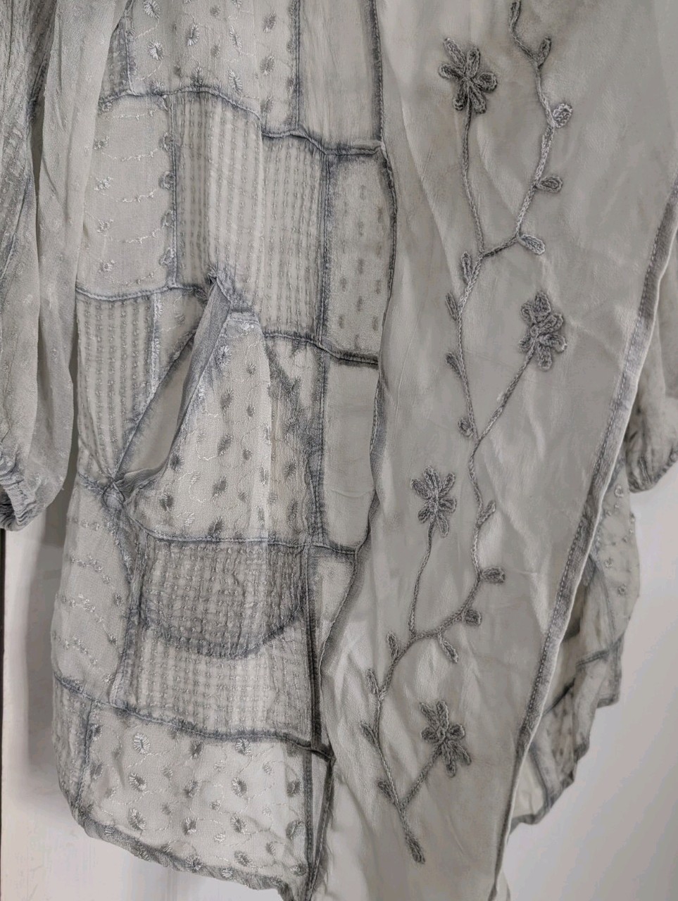 Young Threads Sheer Patchwork Embroidered Waterfa… - image 3