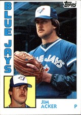 1984 Topps Jim Acker Rookie #359 Toronto Blue Jays Baseball Card. rookie card picture