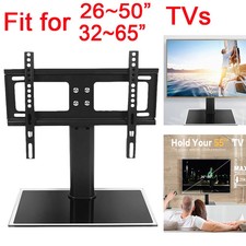 Universal Height Adjustable VESA Mount Table TV Stand for 26–55 32~65 inch TV UK