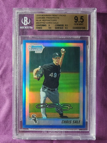 2010 Chris Sale Bowman Chrome Blue Refractors Rookie RC #/199 Gem Mint BGS 9.5 