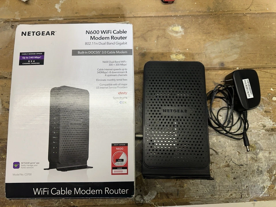 NETGEAR C3700 N600 Dual Band Cable Modem Router – High-Speed WiFi - Image 2 of 2