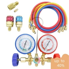 Preenex HVAC Gauge Set 5ft - R12/R22/R134A/R502, 3 Hoses, Quick Coupler