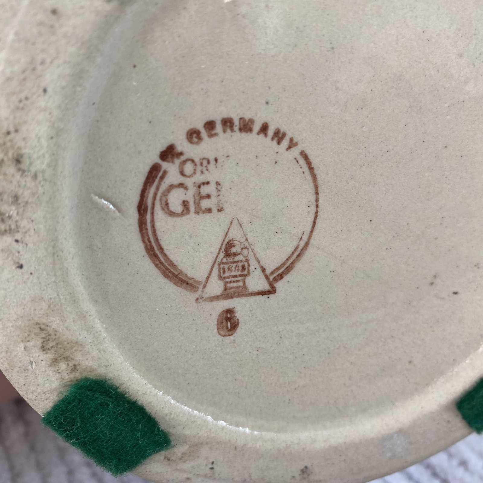 Vintage Gerz Germany Lidded Beer Stein Pewter Lid Tavern Scene Relief Ceramic