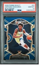 2020-21 Panini Select Anthony Edwards Blue Prizm Rookie Card Psa 10 RC
