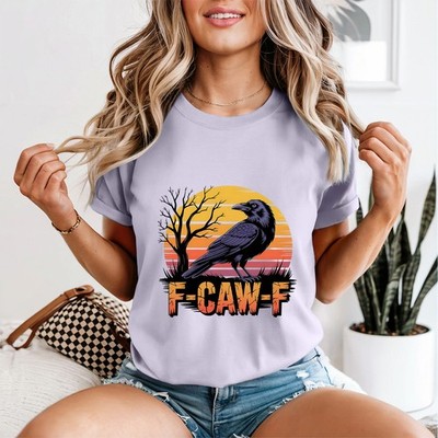 F-Caw-F Krähe Humor Tiere Damen T-Shirt Vogel Wortspiel Grafik Tee