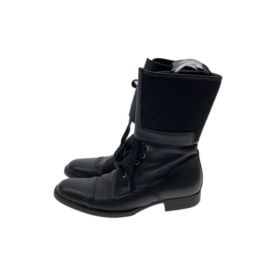 GUCCI Women's Lace-Up Leather Boots Size:38.5/JP:24.5 Black 141198K Authentic thumbnail 2
