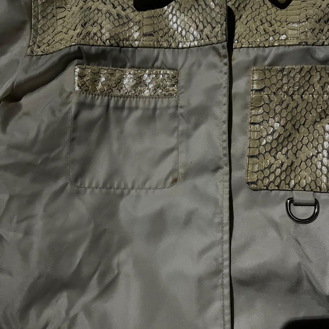 PRADA Nylon Jacket White Python-Detail Belted Out… - image 20