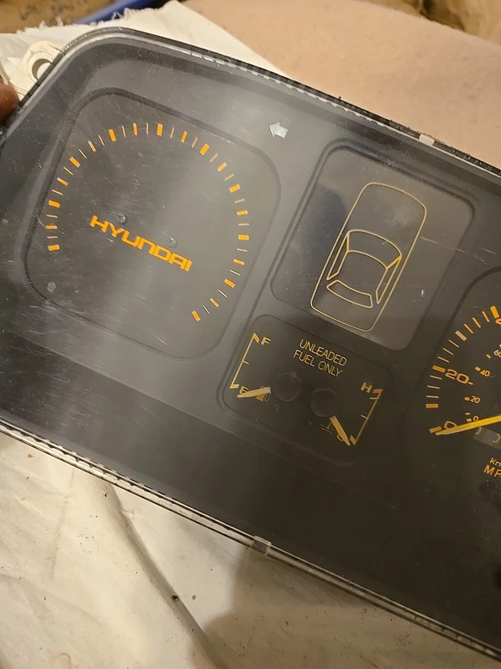 Cuadro de instrumentos Hyundai Excel Gs 1986-89 velocímetro medidores 0 millas OEM Foto 4 de 4