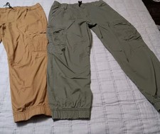 2p Boys Wrangler Adjustable Waist Cargo Pants Relaxed Khaka 14, Olive 16 Husky