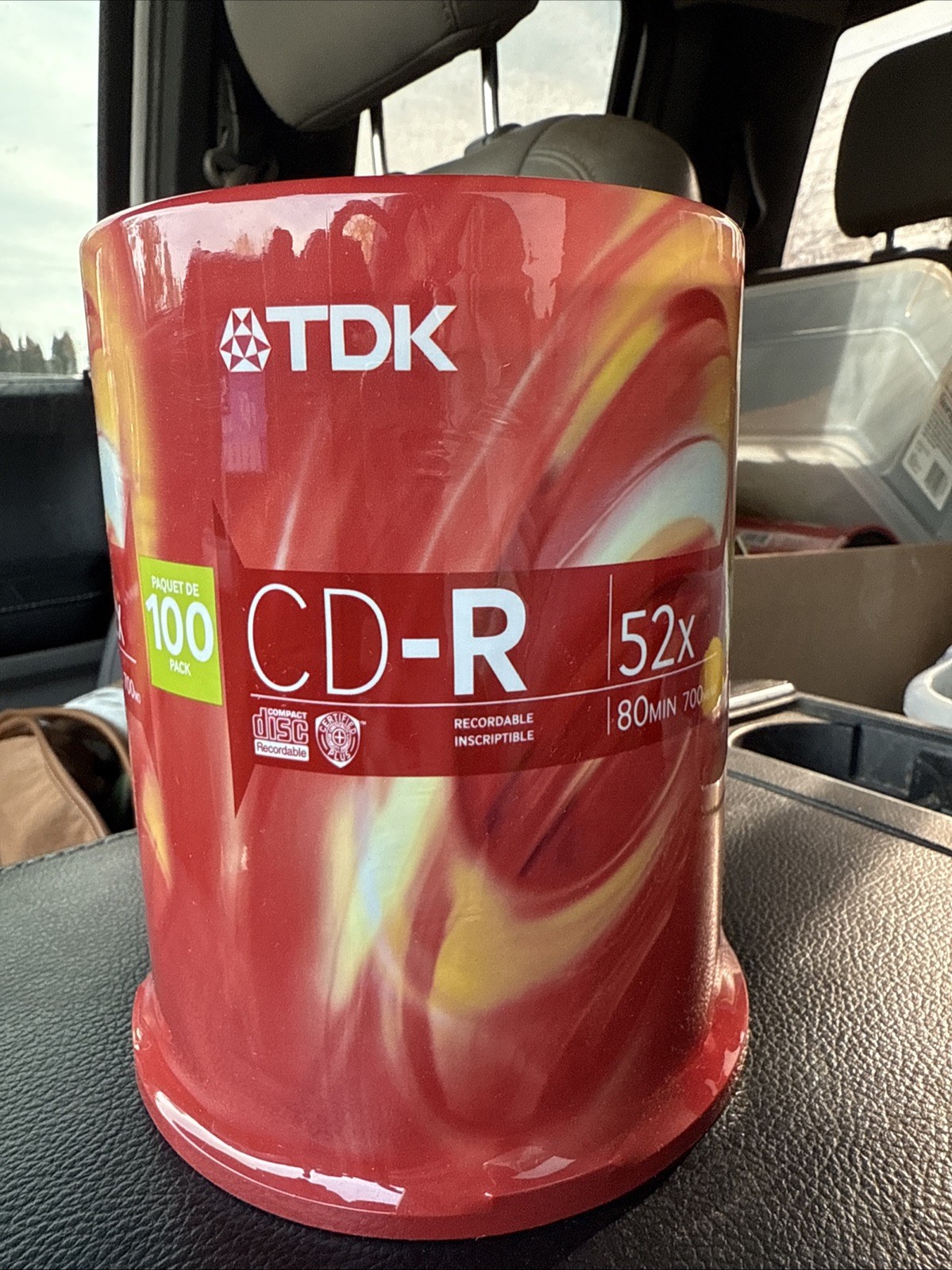 TDK CD-R Spindle 100 Pack 700 mb 52x 80 min Recordable Burnable Discs NEW SEALED