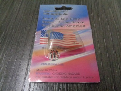 Flashing Wear Magnet Flag Clip It Everywhere Red White & Blue America
