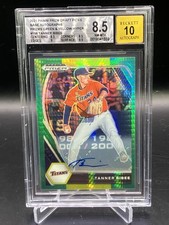 2021 Panini Prizm Draft Picks Tanner Bibee Autographs Hyper Prizm BGS 8.5 POP 1
