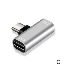 2 in1 Dual USB-C Type C Splitter Adapter to Headphone For Android Charger