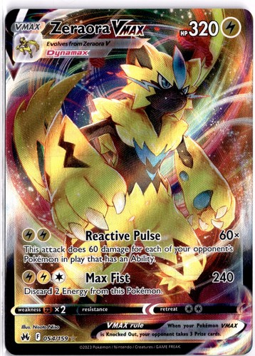 Zeraora VMAX Holo Ultra Rare SWSH: Crown Zenith 054/159 NM