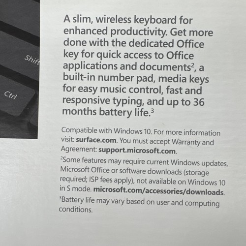 Microsoft Bluetooth Wireless Black Keyboard Model 1898 Open Box - Picture 11 of 13