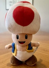 Sanei Super Mario All Star Collection 7.5" Toad Stuffed Plush Small Nintendo TH