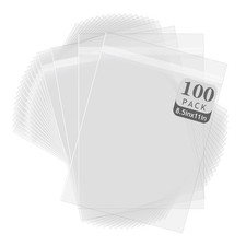 , 100 Pack Clear Bags for 8.5x11 Mats, Pictures, Acid-Free, 9"x11 3/7"