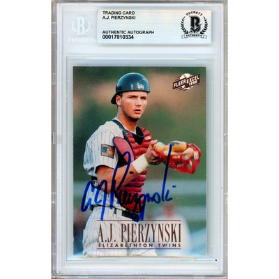 #ad AJ Pierzynski Signed 1996 Fleer Excel #80 Twins Beckett BAS Slabbed MLB Auto $89.87
