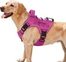 Tactical No Pull Dog Harness for Large Breeds, Adjustable Reflective Vest, Molle