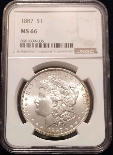 1887 Morgan Silver Dollar NGC MS66