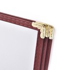 WeChef 60 Pack Restaurant Menu Covers Burgundy 8.5x14" Book Style 3 Pages 6 View — photo 2