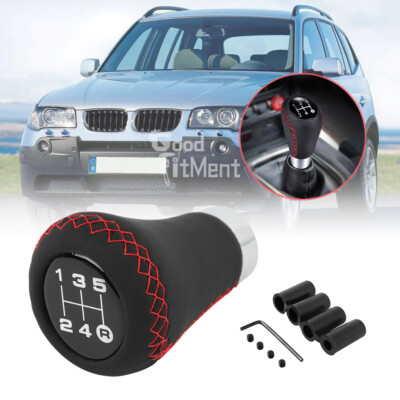 Für 1er 3er E34 E36 E46 Schaltknauf Schalthebel Schaltknopf Leder Schwarz 5 Gang