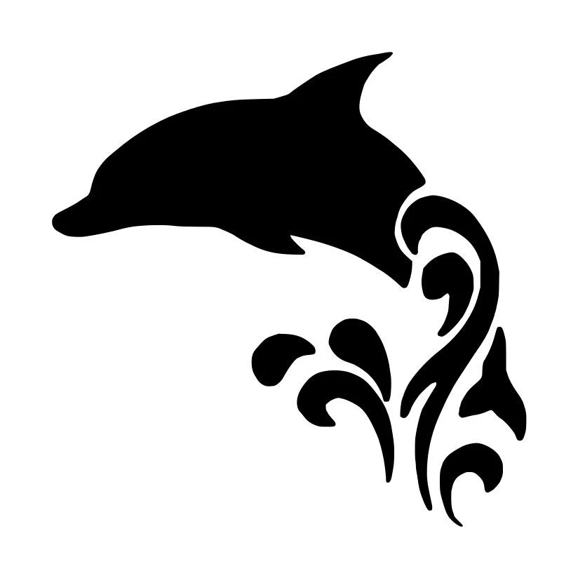 Dolphin Silhouette Decal #3 4.5"x4.5" Choose Color | eBay
