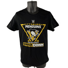 Mens WWE Wrestling Pittsburgh Penguins 2022 Smackdown Graphic T-Shirt Sz M Black