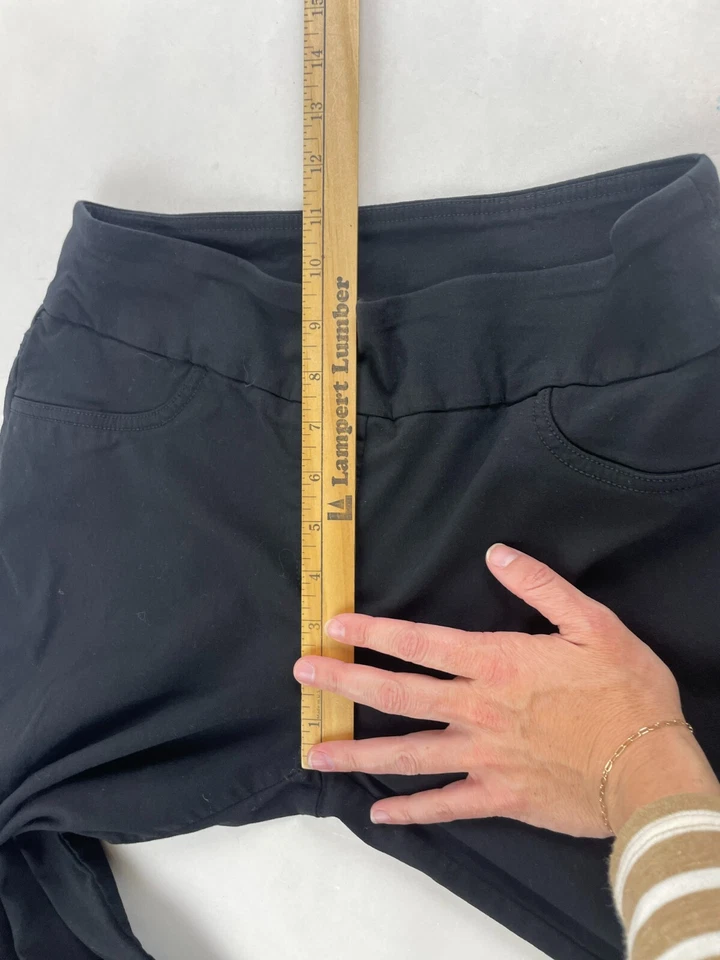 Ruby Rd. Pants Women's Size 12P Petite Black Pull On Mid Rise Waist Band Stretch - Image 4 of 4
