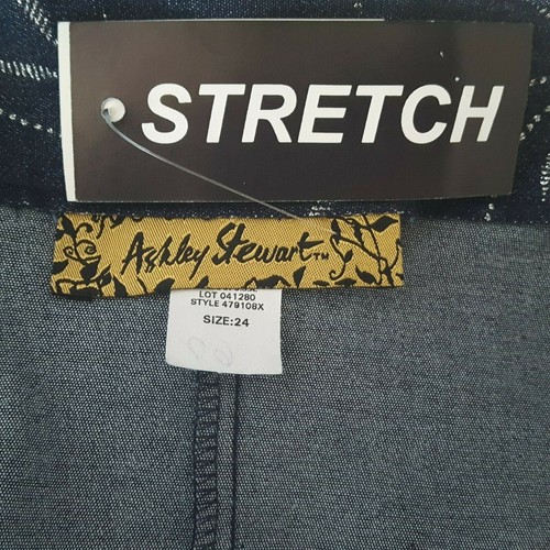 Ashley Stewart Stretch Camisole Top Blue Printed Glitter w/side Zipper Plus 24 - Picture 10 of 11
