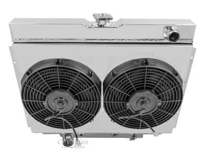 1968 1969 Ford Torino 3 Row Aluminum DR Radiator 2 x 12'' Fan Shroud Combo