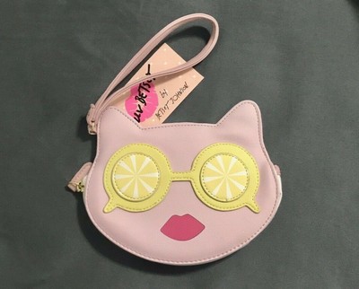betsey johnson pink cat purse