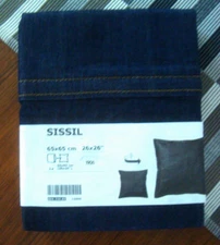 IKEA Denim Blue EURO Pillow Cover Blue Denim 26x26 " 65x65 cm SISSIL* Cotton NEW
