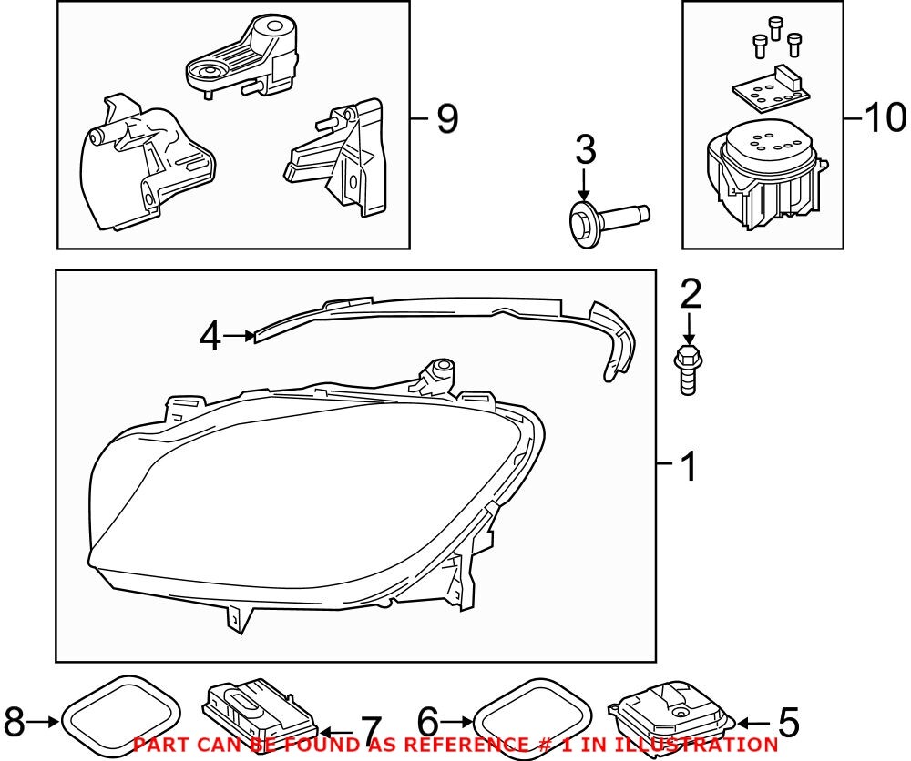 Genuine OEM Front Right Headlight Assembly for Mercedes 1669067003 