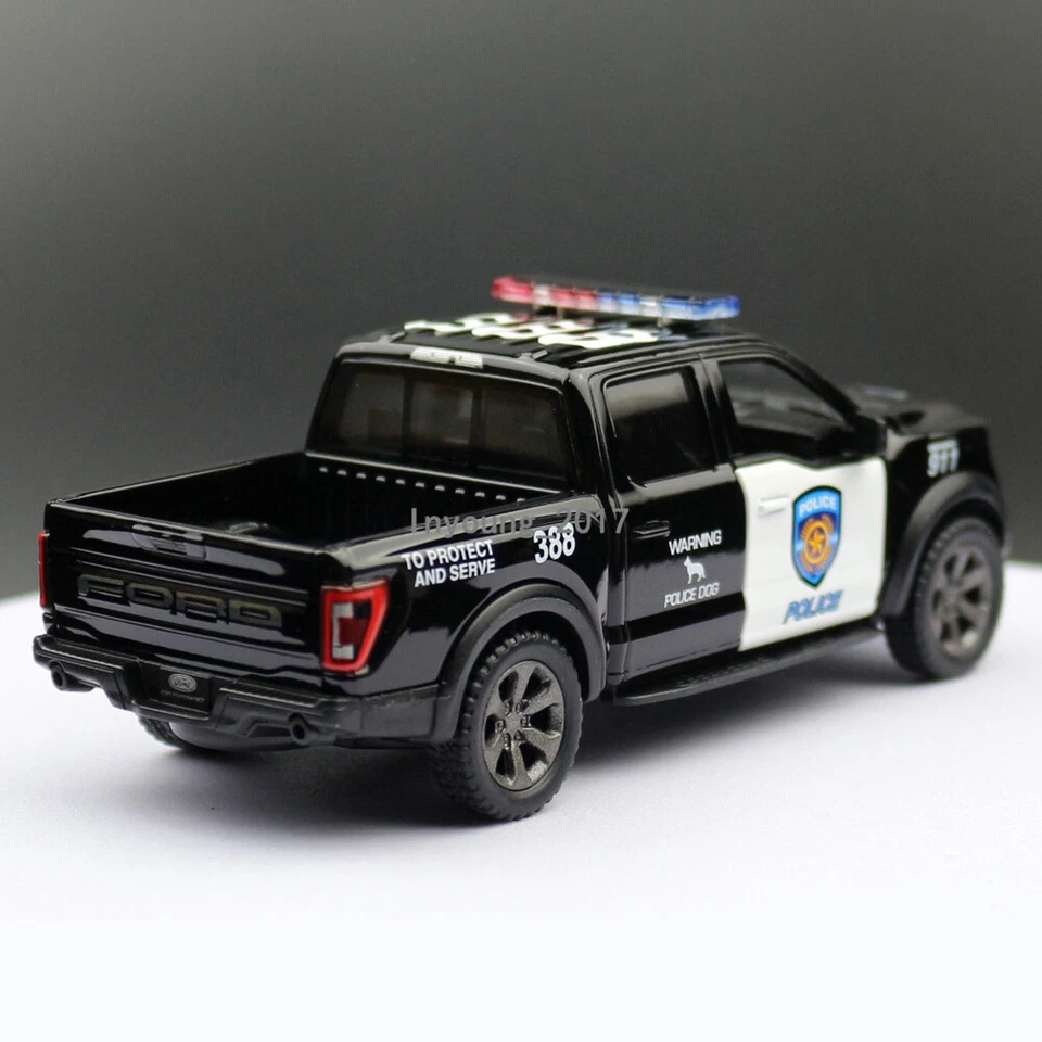 1/46 Ford F-150 Raptor Police Car Model Pickup Truck Diecast Pull Back Toy Cars - Image 3 of 4