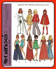 11 " TEEN Doll Clothes Pattern BRIDAL Trousseau and More McCall's 3429 Vtg 1972