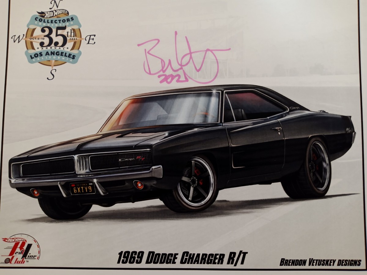 ヴ*き様 60s ヴィンテージ 当時物 カレッジ三段 ブラック L ベルベルジン Signed Brendon Vetuskey 2021 Hot Wheels 35th Convention Dodge