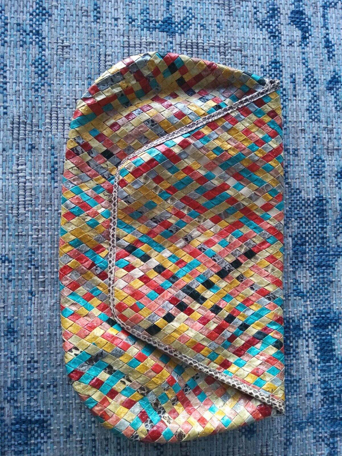 Lelya Snake Skin Clutch Bag Multicolored Boho Wai… - image 6