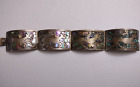 Vintage 925 Sterling Silver Cat/Panther Bracelet With Abalone Inlay Unique 39.9g