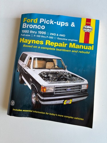 Ford Pick-ups & Bronco 1980-1996 Full Size Service Haynes Repair Manual #36058