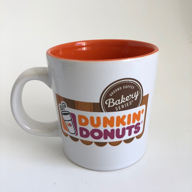 Dunkin Donuts DD Bakery Series Coffee Mug Cup Orange Interior White eBay