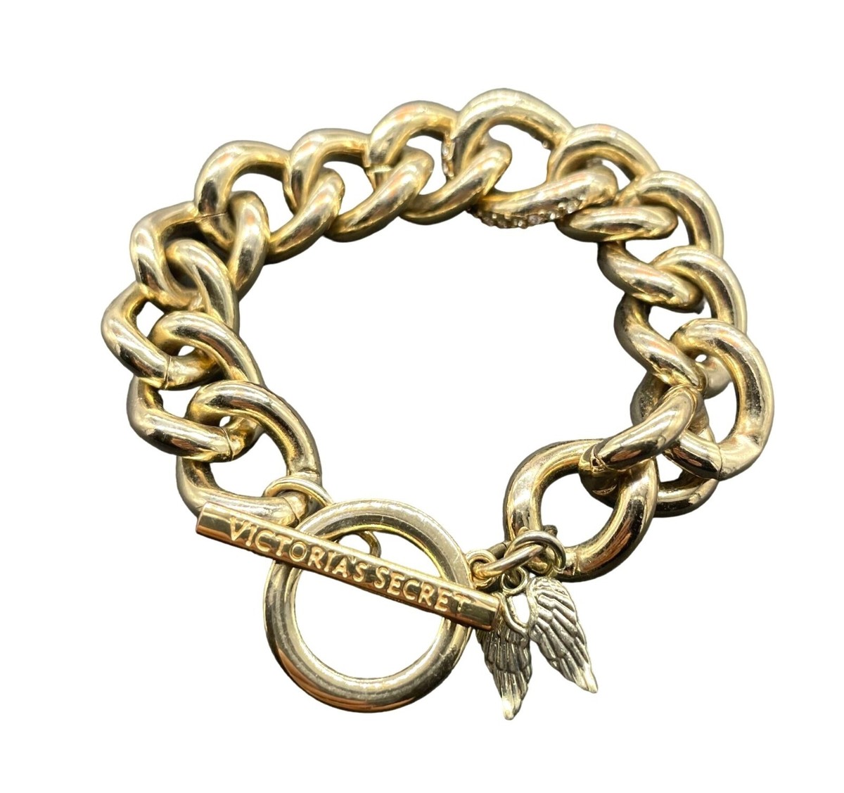 Victoria's Secret Chunky Curb Chain Bracelet Gold Tone Casual