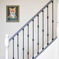 Enfield Black Steel Stair Spindles with Brackets - Plain and Knuckle Designs