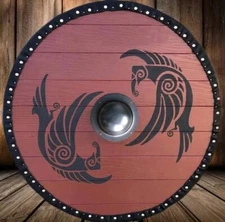 Armor Wooden design shield with Boss Home & Office Wall Décor Medieval Viking