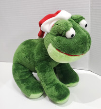 RUSS International Plush Frog With Santa Hat Stuffed Animal Super Soft 9" RARE