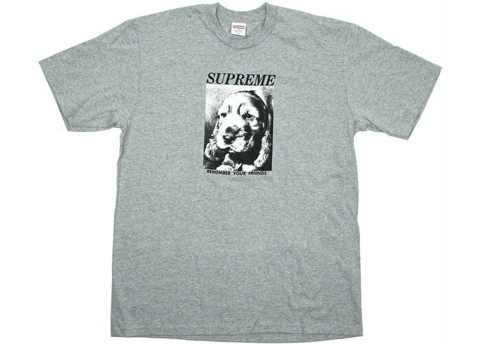 Supreme Remember Tee gris ardoise marine Med Large FW18 EN MAIN LIBRE