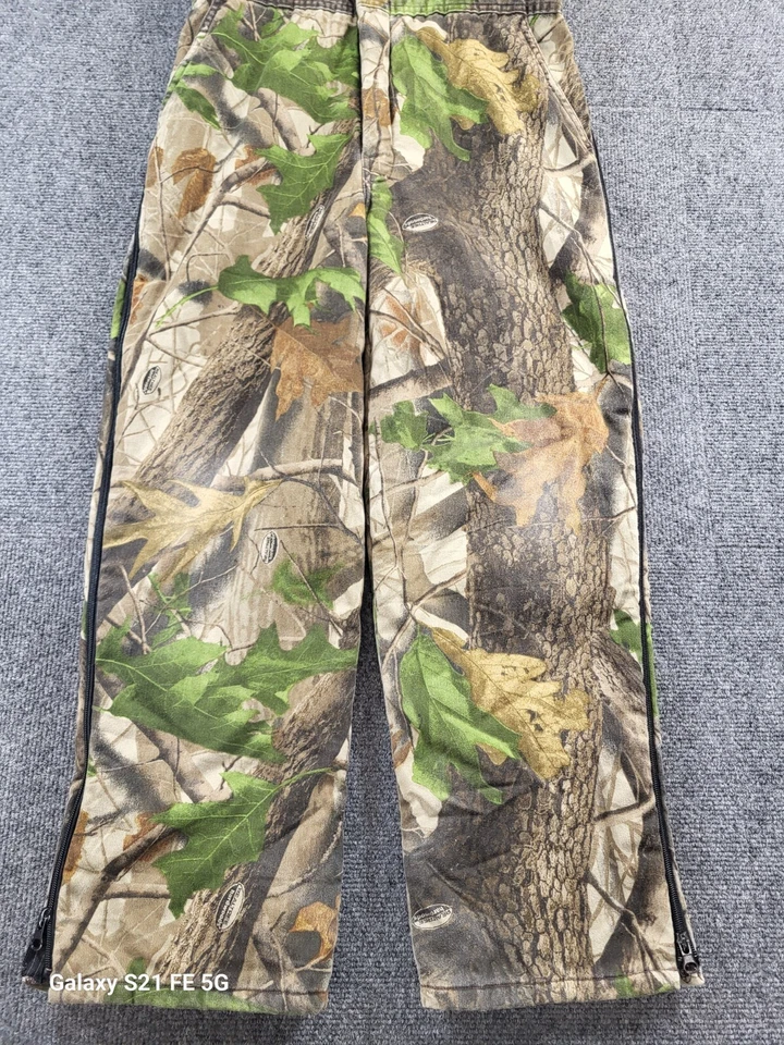 Mono con tirantes camuflaje paredes jóvenes 18/29x26 Realtree cremallera completa pierna aislamiento ligero Foto 3 de 4