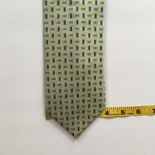 Brooks brothers tie W 3.625" green blue 100% silk made in USA necktie tie pa0952