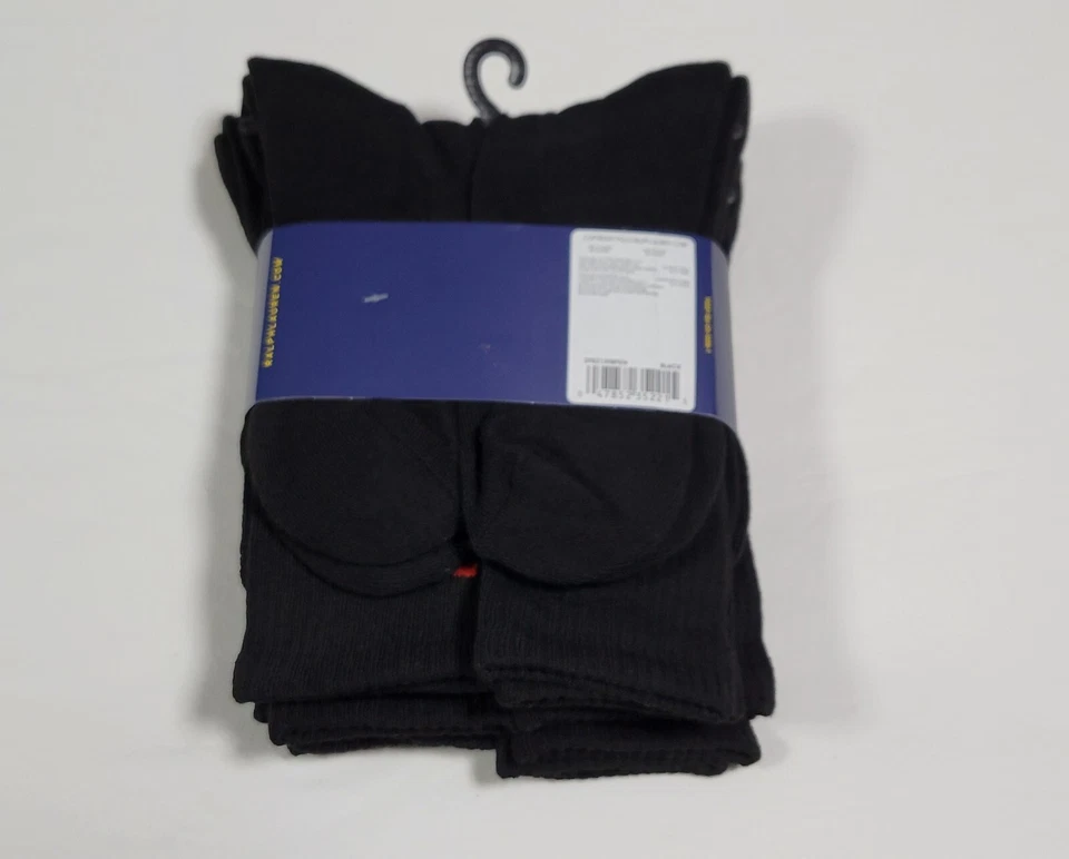 Polo Mens Ralph Lauren - 6 Pair  Crew Socks Classic Sport Black Red Size  6-12.5 - Image 4 of 4